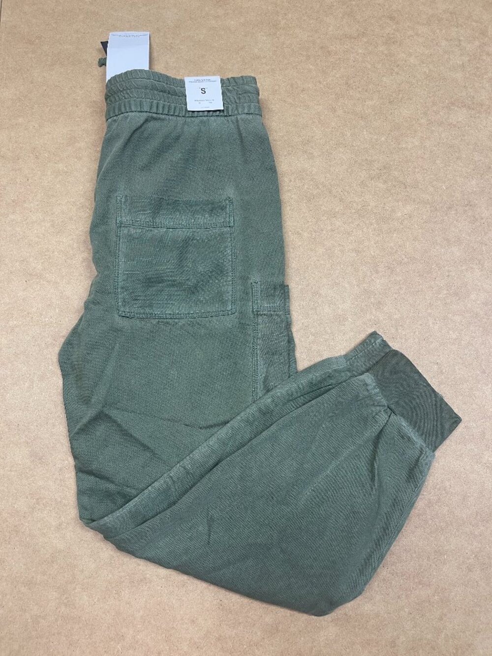 Zara Premium Denim Collection Cargo Pocket Jogger Size Small Army Green NEW NWT